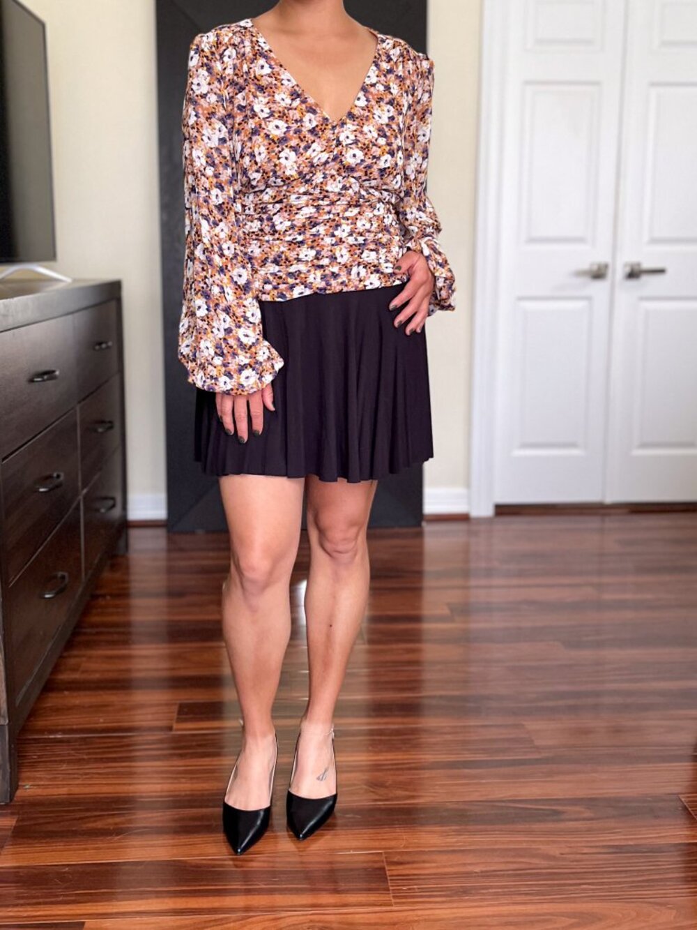 ASTR floral long sleeve top